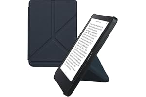 kwmobile Origami Case Compatible with Kobo Clara 2E / Tolino Shine 4 Case - Slim PU Leather Cover with Stand - Dark Blue