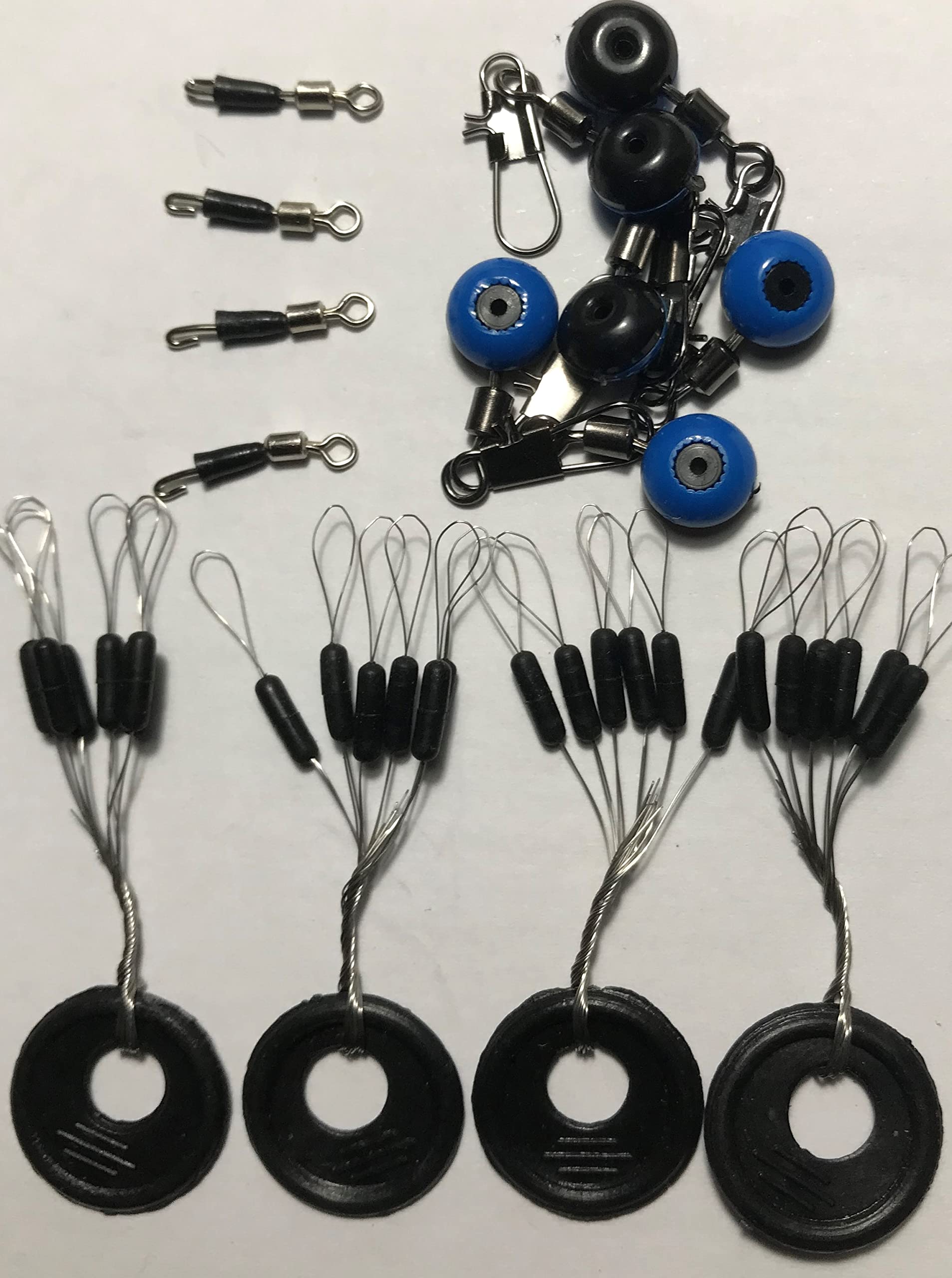 TFS Angling Pellet Waggler connection kit 6 or 12 pack.Oblong grip stops,bead snaplock swivel,hooklength connectors.Pellet Waggler fishing made easy. (6)