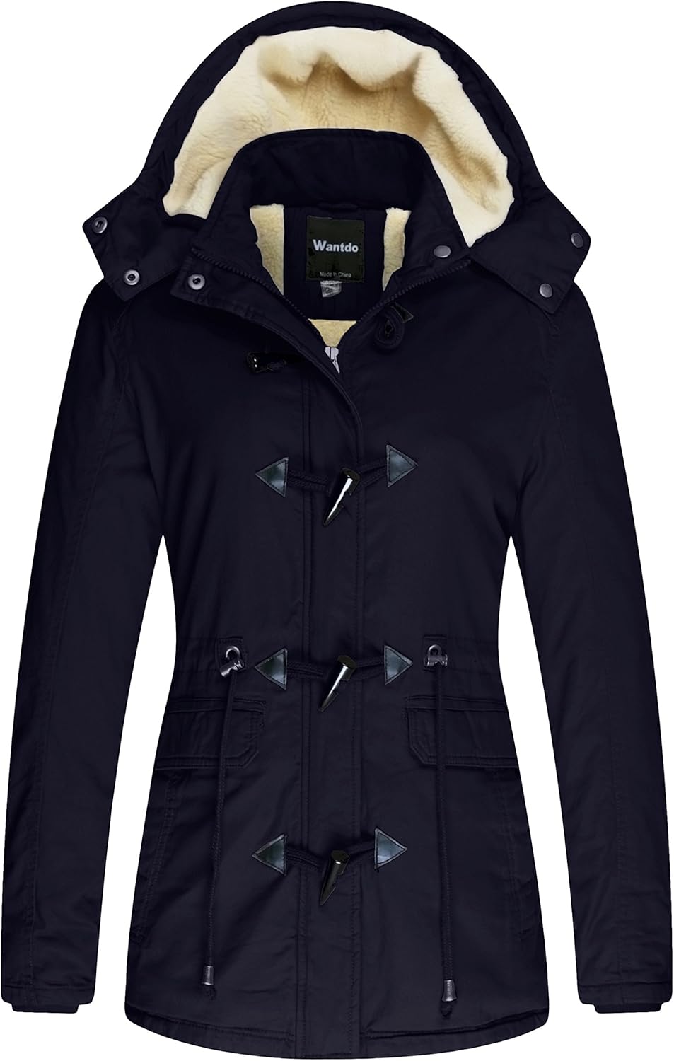 Wantdo Women's Winter Thicken Jacket Cotton Coat with Removable Hood