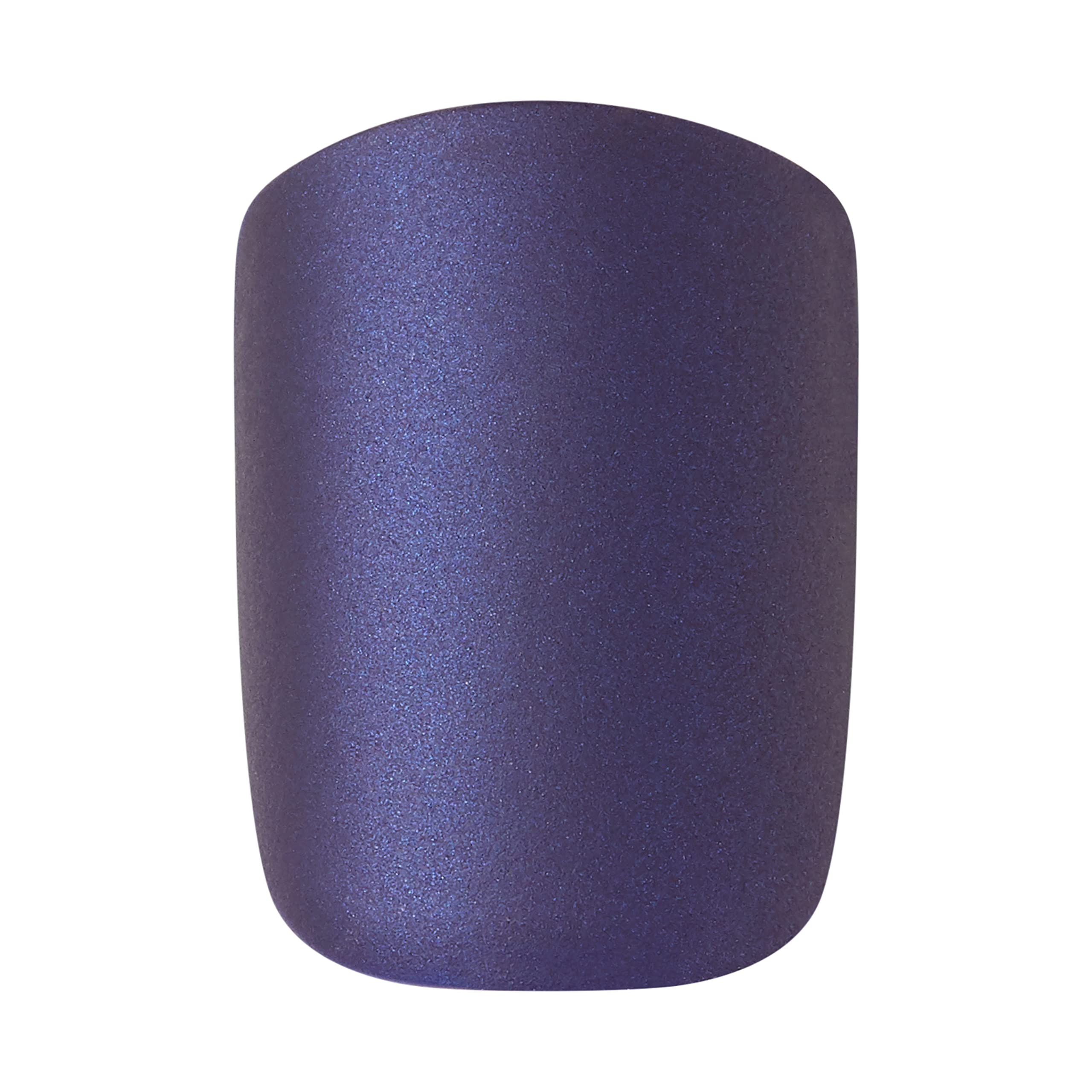 KISS imPRESS Limited Edition Holiday Press-On Manicure with PureFit Technology, Short Length, Square Shaped, Blue Press-On Nails, Style 'Feeling Pine’ - Image 5