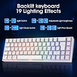 KOORUI 60% Mechanical Gaming Keyboard 69 Keys Blue Switch White Backlit USB C view 3