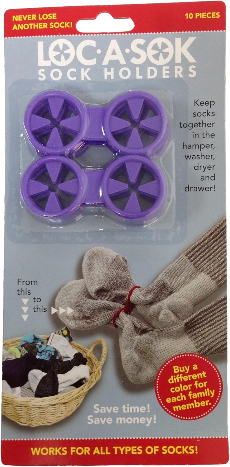 Amazon.co.jp： Loc A Sok Sock Locks（ロック ア ソック ソック ロックス）（10個パック）パープル ホーム＆キッチン
