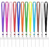 12 Pack Cruise Lanyard with ID Card Holder Colorful Lanyard with Waterproof ID Badge Holder (12 Colors)