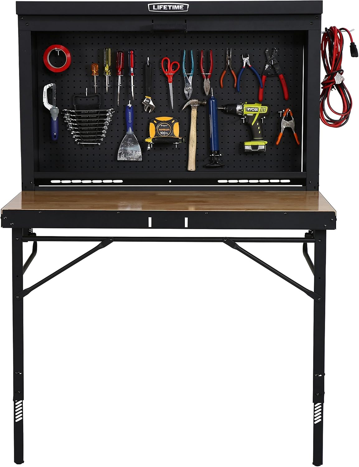 Lifetime Products Wall Mounted Work Table, 4', Wood Varnish: Kitchen & Dining