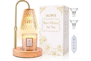 GLOPUS Candle Warmer Lamp with Timer, Stocking Stuffers for Women, Mom Gifts for Women Mom Christmas, Adjustable Height Candle Warmer, Dimmable, Home Decor, Wax Warmer Lamp for Jar Candles with 2 Bulbs