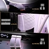 EZDIY-FAB PSU Extension Cable Kit 24Pin 8Pin to 6+2Pin 4+4Pin All White view 2