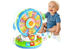 Duchong Learning Toy for Kids 1 2 3 Year Old Boys Girls, Spin and Sing Alphabet Zoo with Sounds, Interactive Educational Toys for Toddler 2-3, First Christmas 1st Birthday Gifts Toy