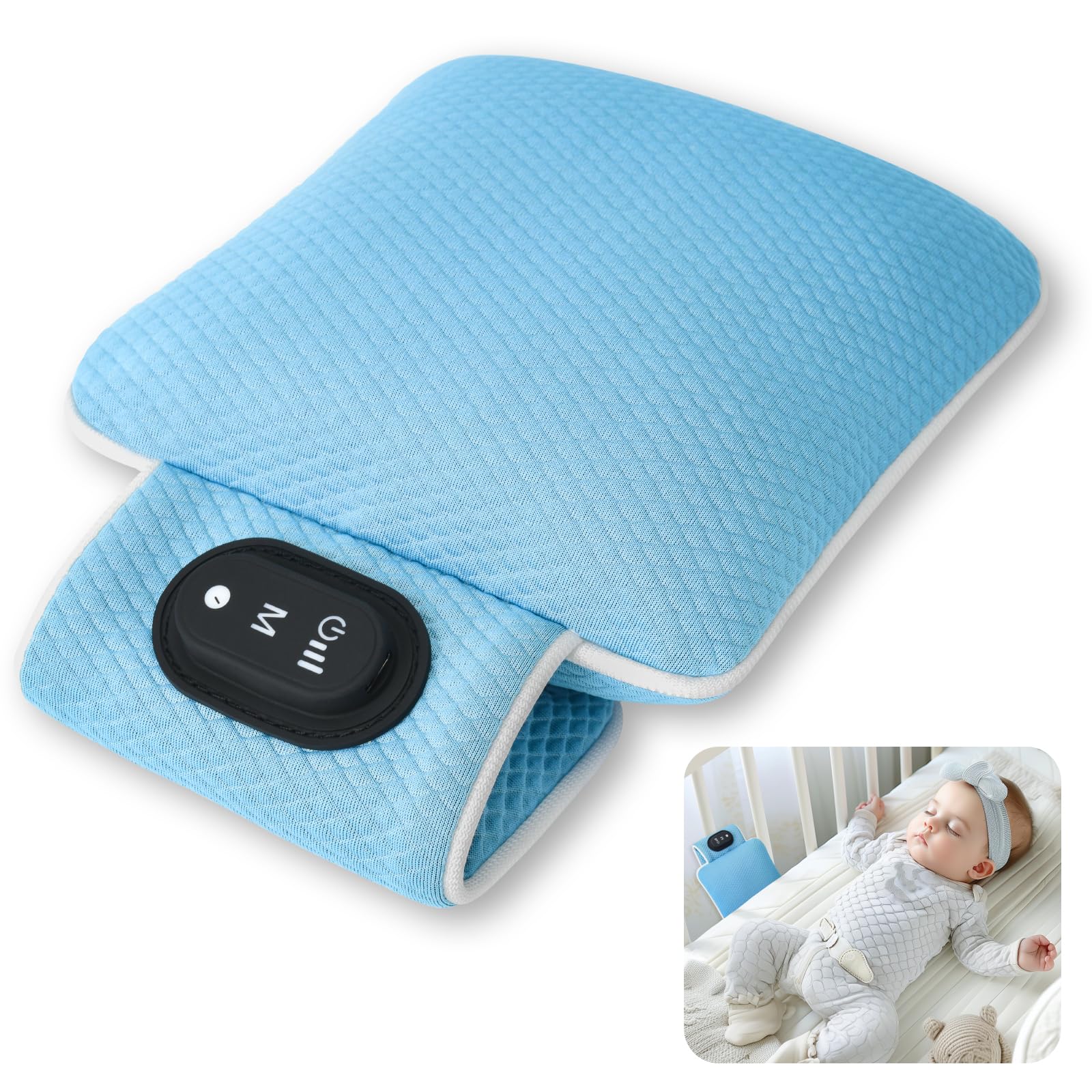 Photo 1 of 2025 Upgraded Baby Sleep Soother with 3 Vibration Modes & Timer – Portable Vibrating Sleep Aid for Cribs, Strollers, Travel | 90-Min Auto-Off, Gentle Calming for Babies