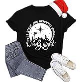Wlen Christmas Shirts for Women Christian Christmas T-Shirt Xmas Jesus Religious Tee Tops