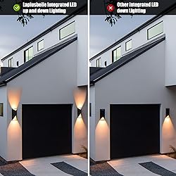 Laplusbelle LED Outdoor Wall Lights, Modern Black