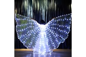 Sekopesy Illuminated LED Fairy Wings for Kids and Adults Multicolored Glowing Butterfly Wings for Enchanting Parties and Events (40inch for Kids, White Lights)