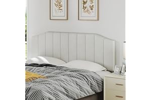 Furpopup King Size Headboard Only, Velvet Upholstered Headboard King/California King Size Wall Mount and Bed Frame Mount, Featuring High-Density Sponge Padding Easy Assembly Comfort Style-Cream