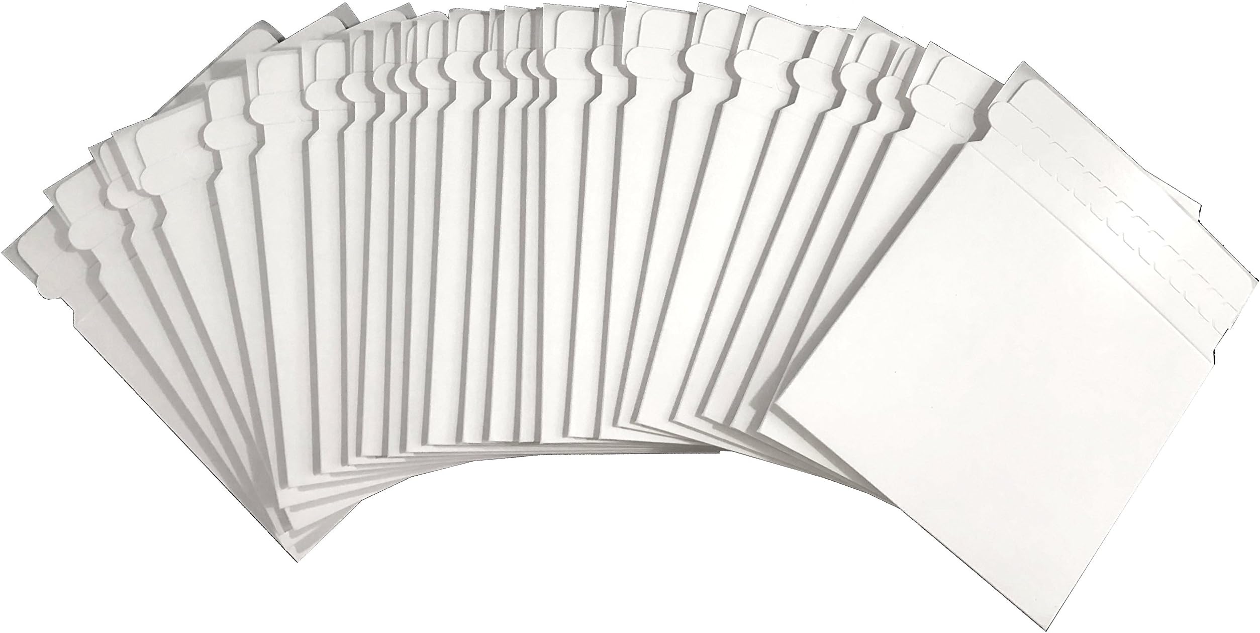 CP3 25 White Cardboard self-Seal Stay Flat CD DVD Mailer 5.25" x 5.75" with Improved Tear Away Flap