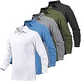 BALENNZ Long Sleeve Polo Shirts for Men Moisture Wicking Mens Long Sleeve Polo Shirts Quick Dry Golf Polos for Men