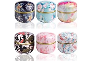 W M G WEMEGA Tea Storage Container Tea tins WEMEGA Tea coffee Container capacity 10oz Candy Chocolate Sugar Spices Herbs and Spices Perfect For Keeping Dry and Storing Loose Tea Leaves 6pack