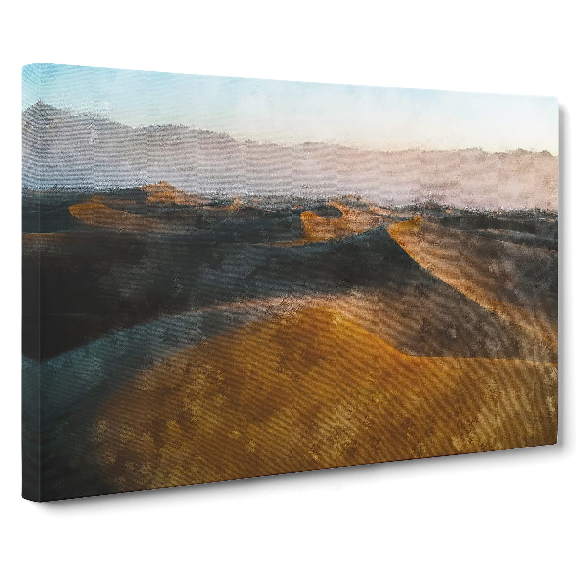 Sand Dunes In Death Valley Canvas Print | Gallery Wrapped 30mm Frame Wall Art | 20x14 inches | Ready to Hang | Modern Landscape Picture | Living Room Bedroom Lounge Office