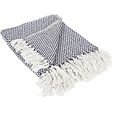 DII 100% Cotton Basket Weave Throw for Indoor/Outdoor Use Camping Bbq's Beaches Everyday Blanket, 50 x 60, Woven Stripe