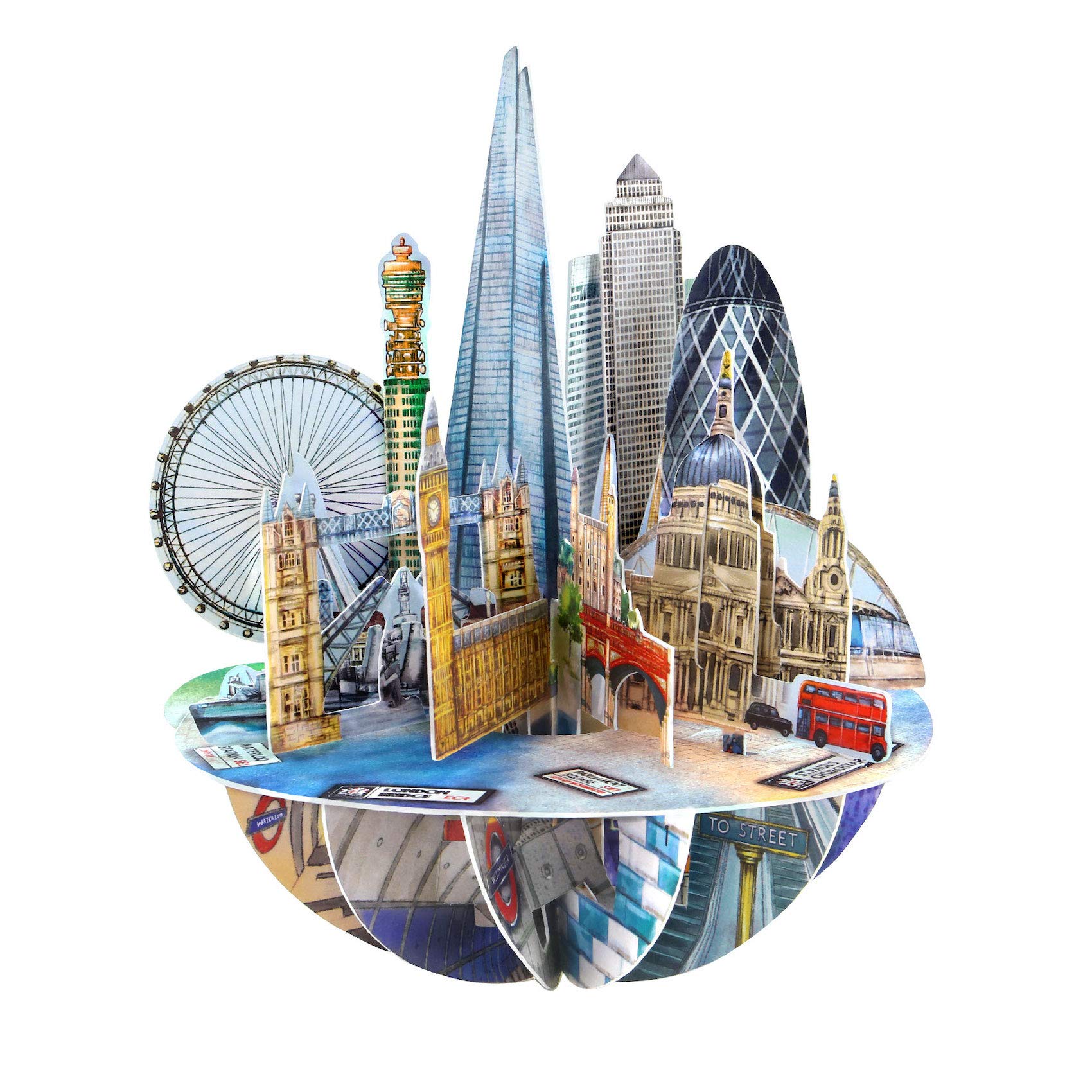 SANTORO Pirouette, 3D Pop Up Greeting Card - London City - Gift For Her, For Him, Birthday, Thank You, Destination