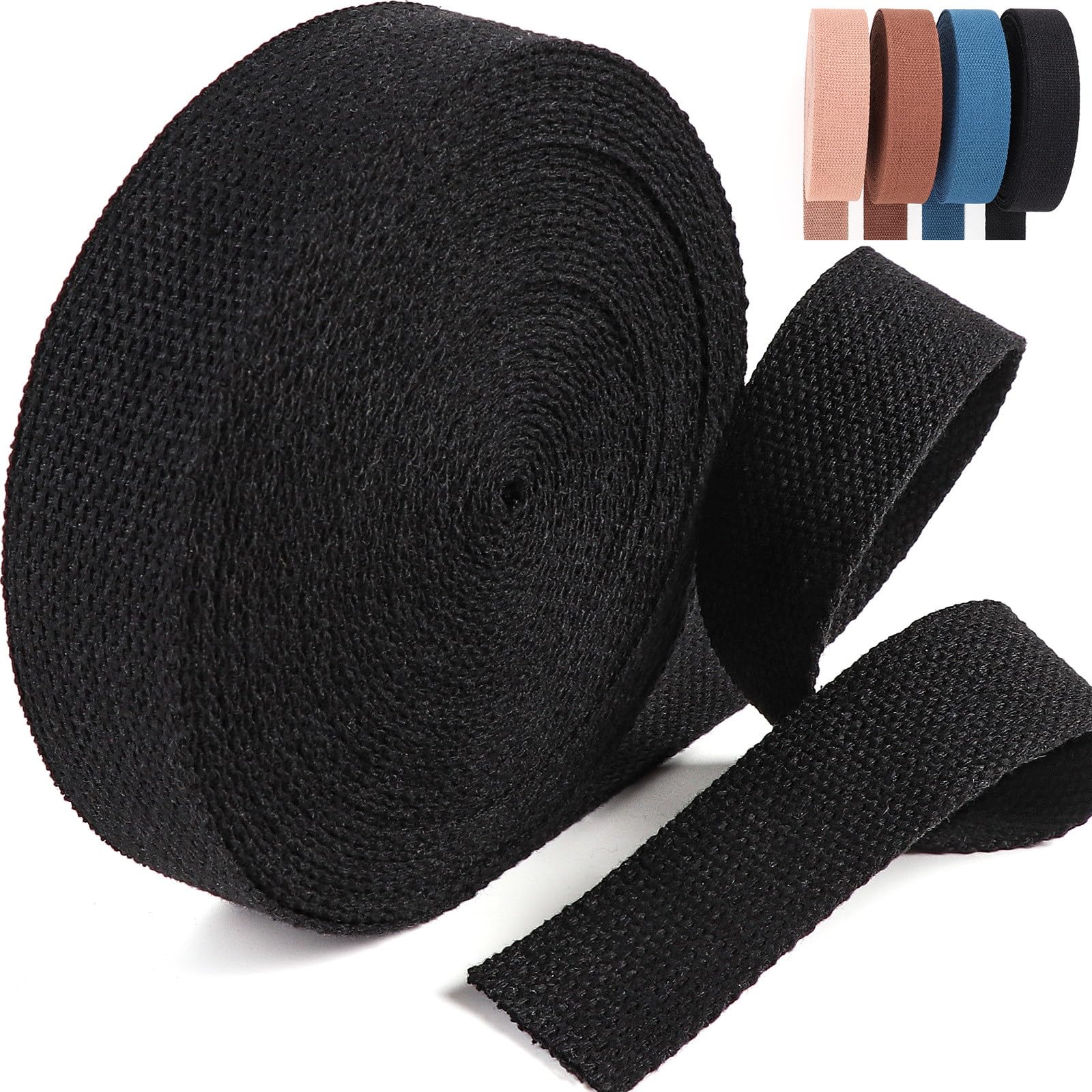 Photo 1 of PECMER Cotton Webbing 1.5 Inch -12 Yards Webbing Straps for Bags-Heavy Webbing 1.5 inch for Backpack Straps Belt Bag Purse Straps Ribbon DIY Crafts Decoration(1.5 inch Black)