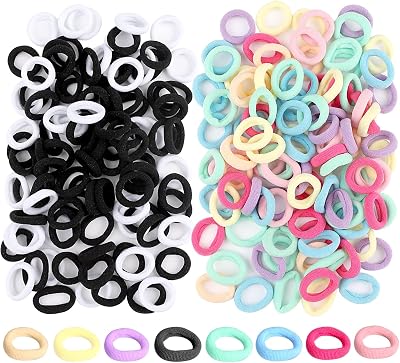 Lanjue 200 Pcs Small Candy Color Hair Bands Elastic Hair Ties