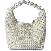 Geiomoo Pearl Handbags, Sparkly Crossbody Beaded Evening Purses Bag for Women Gril