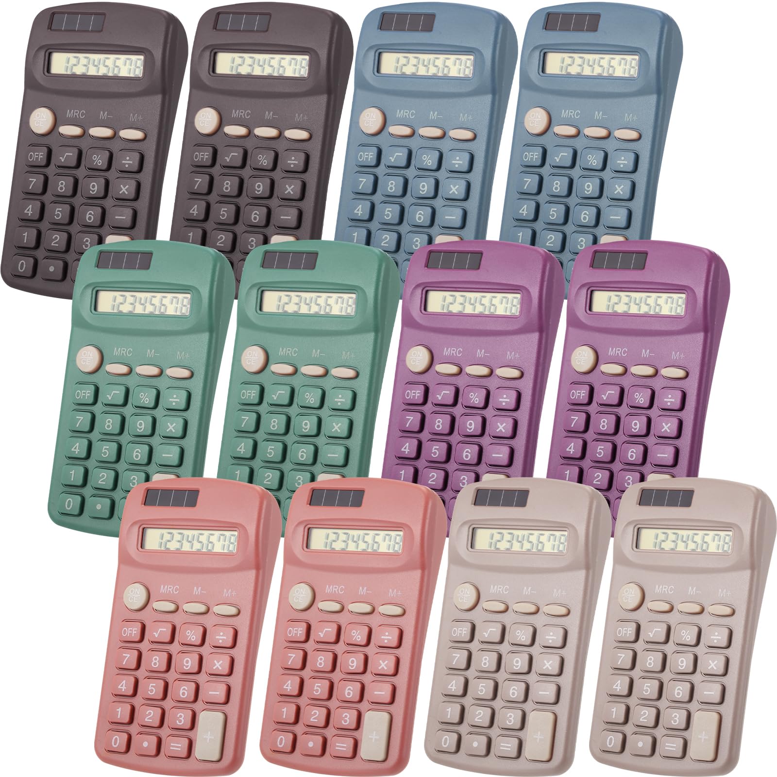 Photo 1 of Tellegloww 12 Pcs Operation Christmas Pocket Size Solar Calculators Bulk for Classroom Mini Basic Calculator Solar Battery Dual Power 8 Digit Display for Kids Student School Office Accounting Tool
