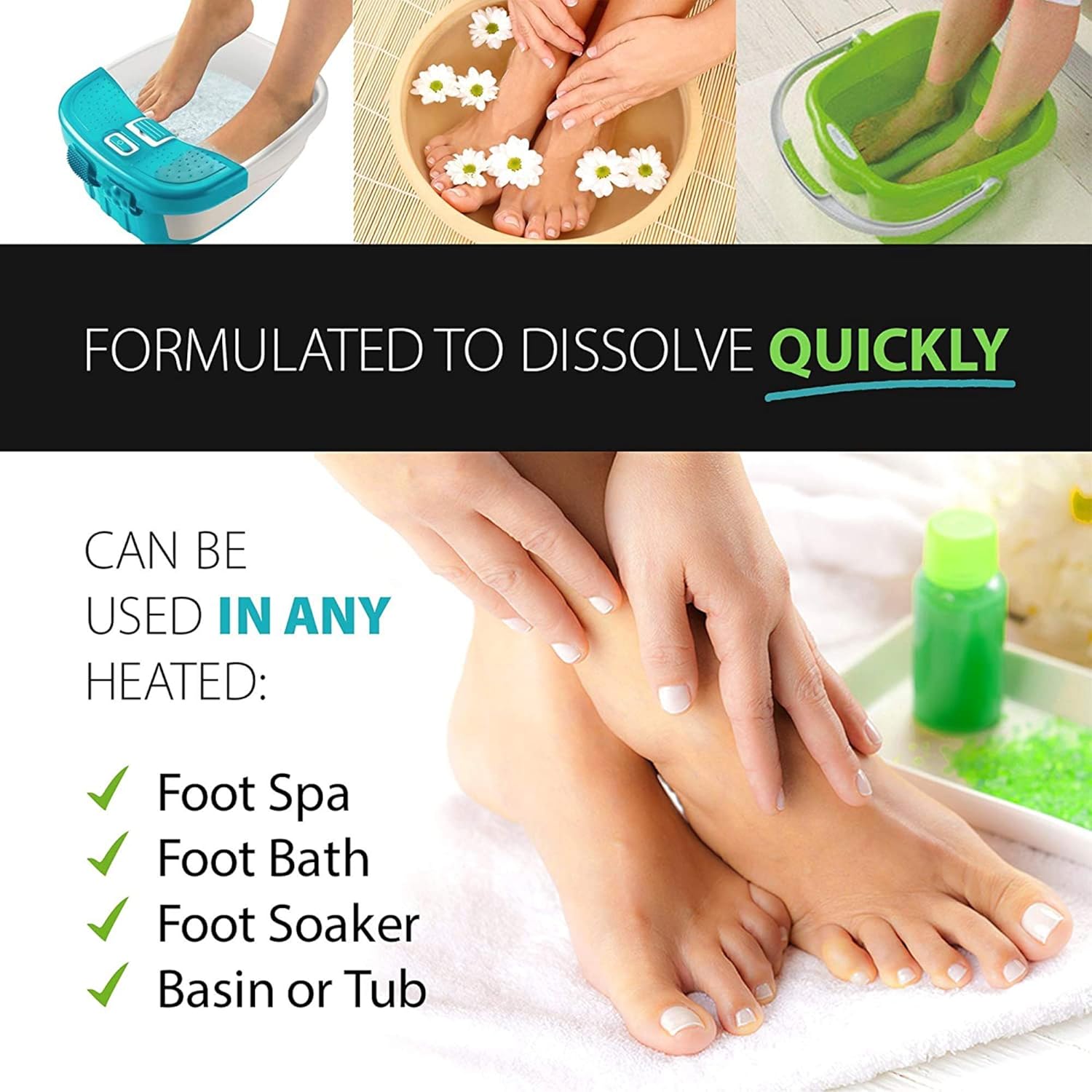 Tea Tree Oil Foot Soak with Epsom Salt - Made in USA - for Toenail Fungus, Athletes Foot, Stubborn Foot Odor Scent, Fungal, Softens Calluses & Soothes Sore Tired Feet: Beauty