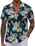 COOFANDY Mens Hawaiian Shirt Short Sleeve Floral