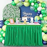 Polyester Table Skirt for Party: Green Tablecloth
