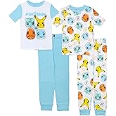 Pokémon boys 4-piece Snug-fit Cotton Pajama Set, Soft & Cute for Kids