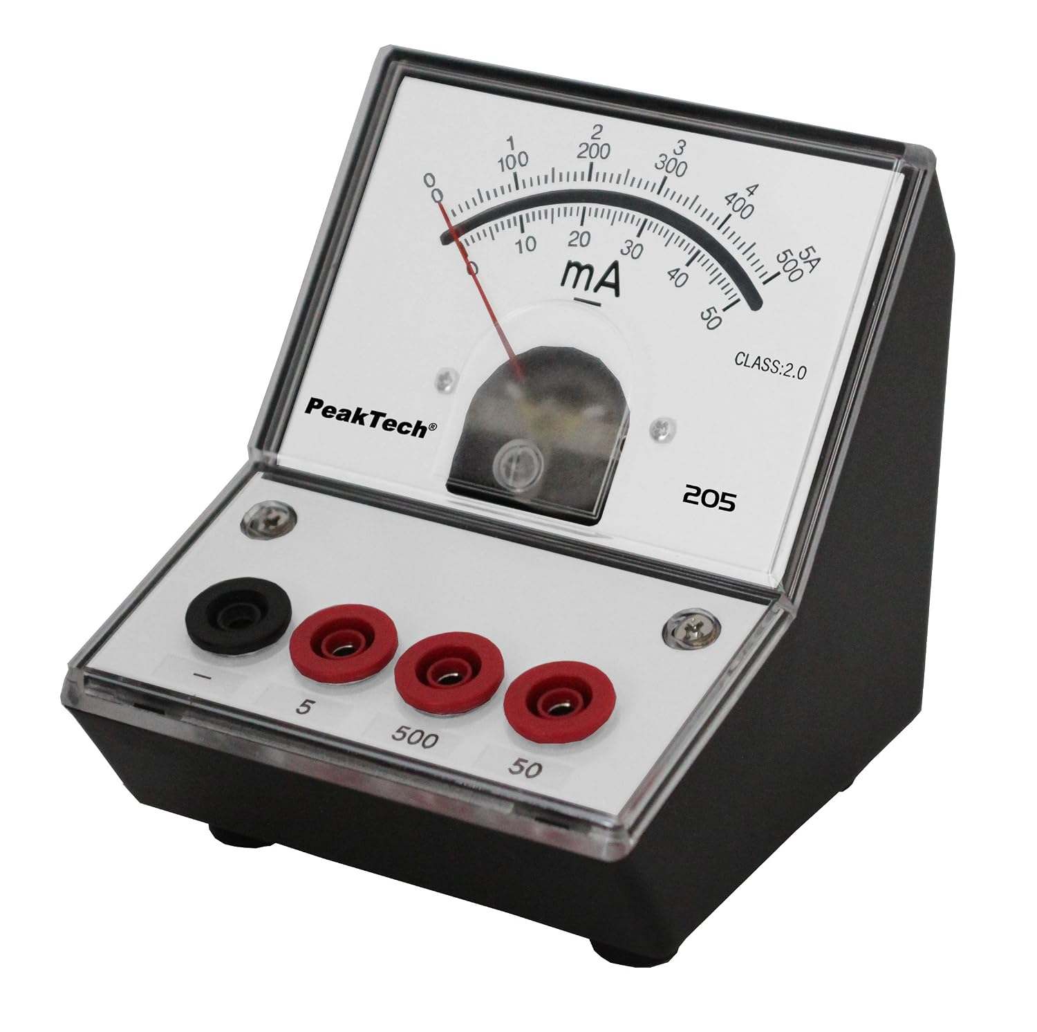 PeakTech P 205 Multimeter/Ammeter Meter with Mirror Scale 0 - 50MA/500MA/5 A DC - Image 3
