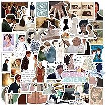 Pack De 50 Pegatinas De Jane Austen – Vinilo Impermeable Para Portátil, Botella O Equipaje, Stickers Decorativos