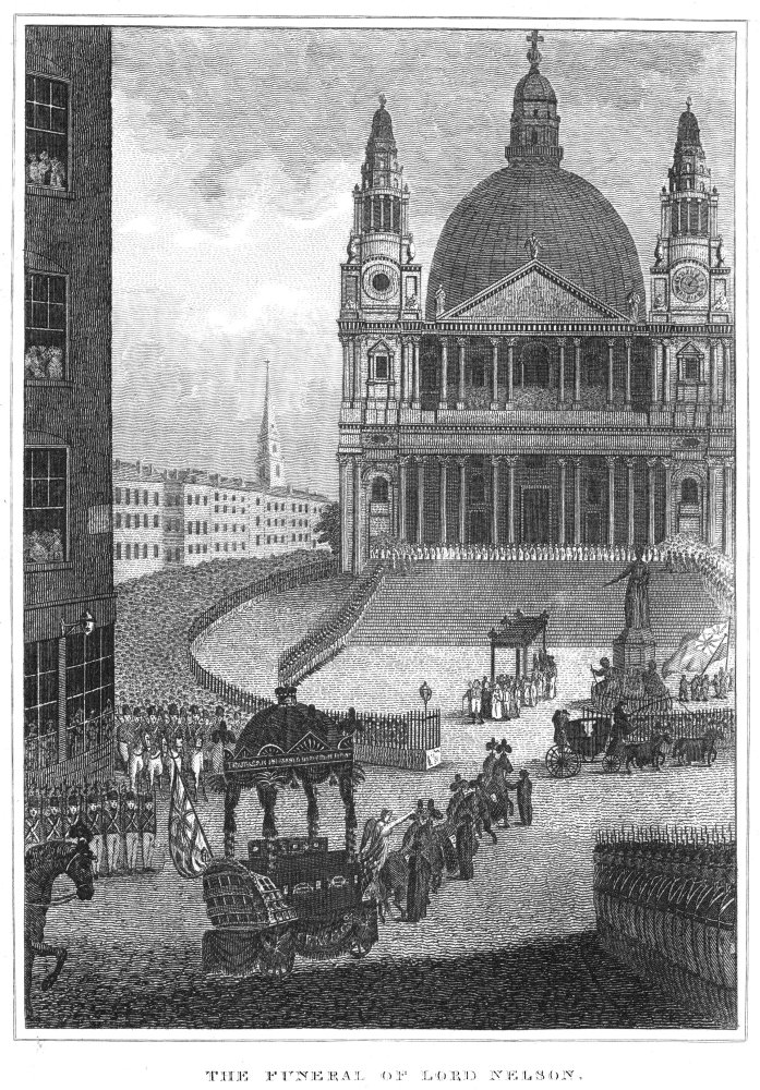 Lord Nelson (1758-1805) Nenglish Admiral NelsonS Funeral At St PaulS Cathedral London In 1806 Etching 1815 Poster Print by (18 x 24)