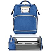 HOTBEST Diaper Bag Backpack with Changing Station, Baby Essentials Travel Tote Multi function Waterproof Bag, Stroller Straps & USB Port, Unisex Stylish Back Pack for Moms Dad - Haze Blue