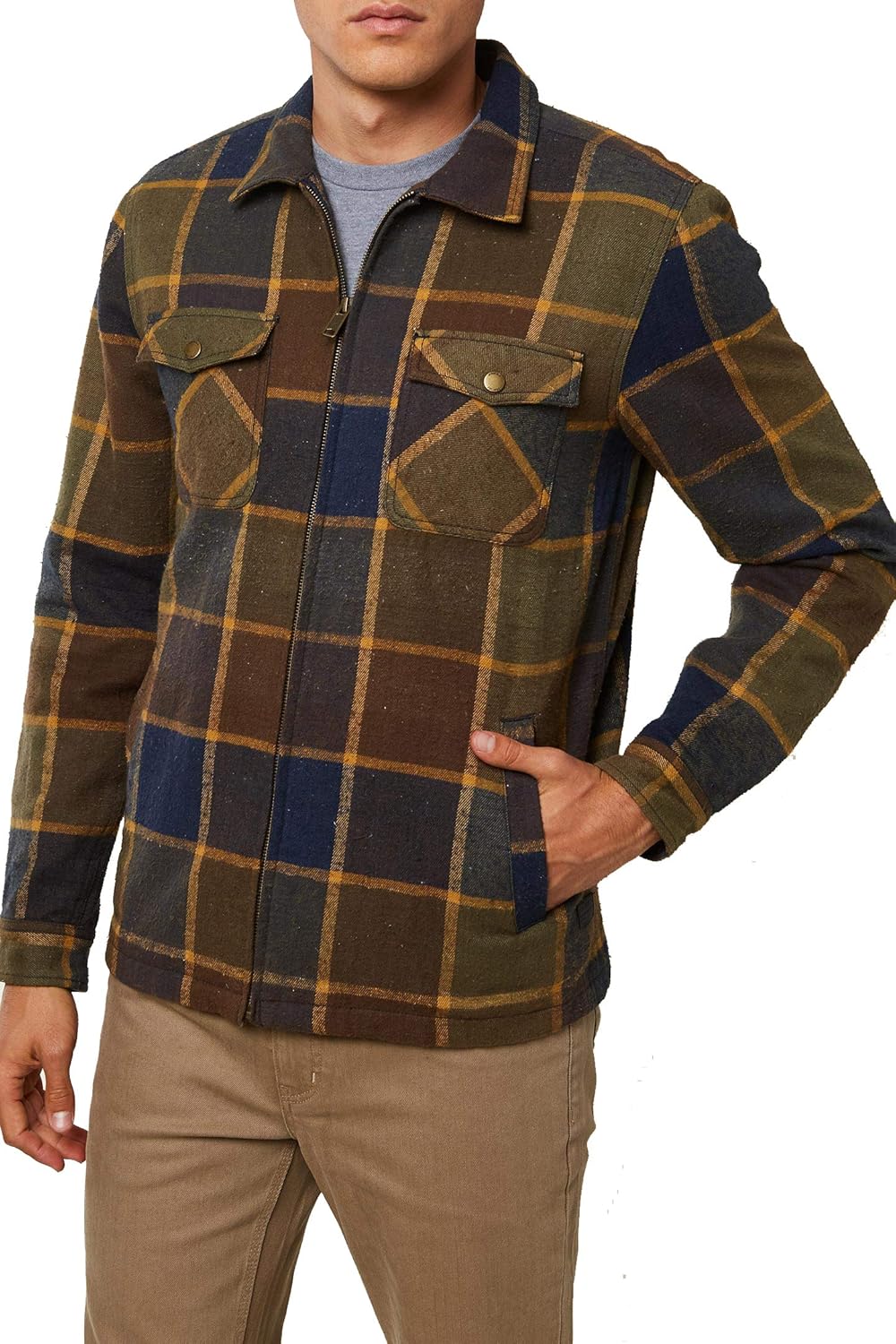 O'Neill Men's Heavy Weight Flannel Shirt Jacket: Clothing