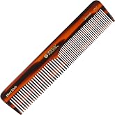 Kent 16T Tortoise Fine Tooth and Wide Tooth Comb for Daily Grooming, Styling Comb for All Hair Types, Wet or Dry Hair Detangling Combs for Men and Women,Saw Cut Hand Polished, Made in England