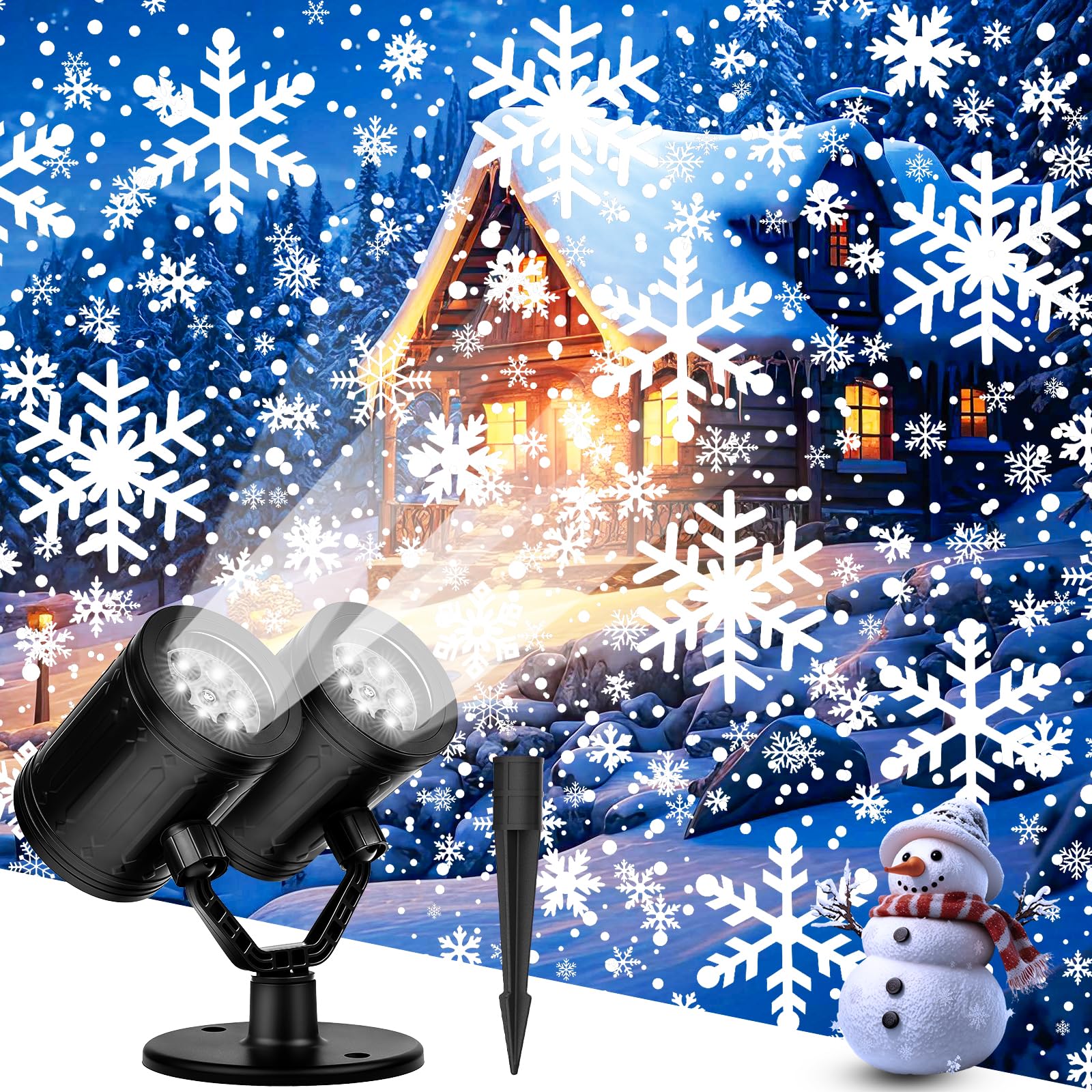 Photo 1 of *UNTESTED*
Christmas Snowflake Projector Lights Outdoor Waterproof 2025 Upgraded Double Head Dynamic Rotating Snowflake Projector for Indoor Xmas Holiday Party Gardens Wall Decoration