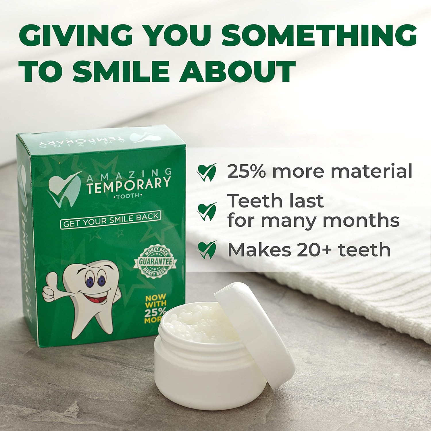 Amazing Temporary Tooth Kit 3 Pack Replacement Temp Dental 25% More Than Others : Beauty