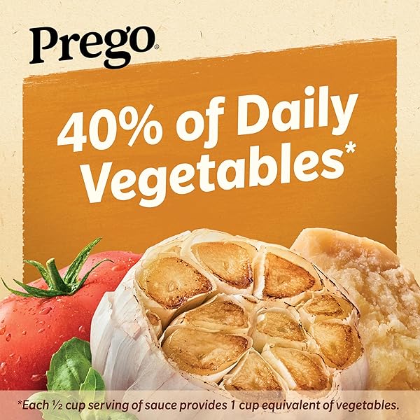 PREGO PASTA SAUCE, ITALIAN TOMATO SAUCE WITH ROASTED GARLIC & PARMESAN CHEESE, 24 OZ JAR
