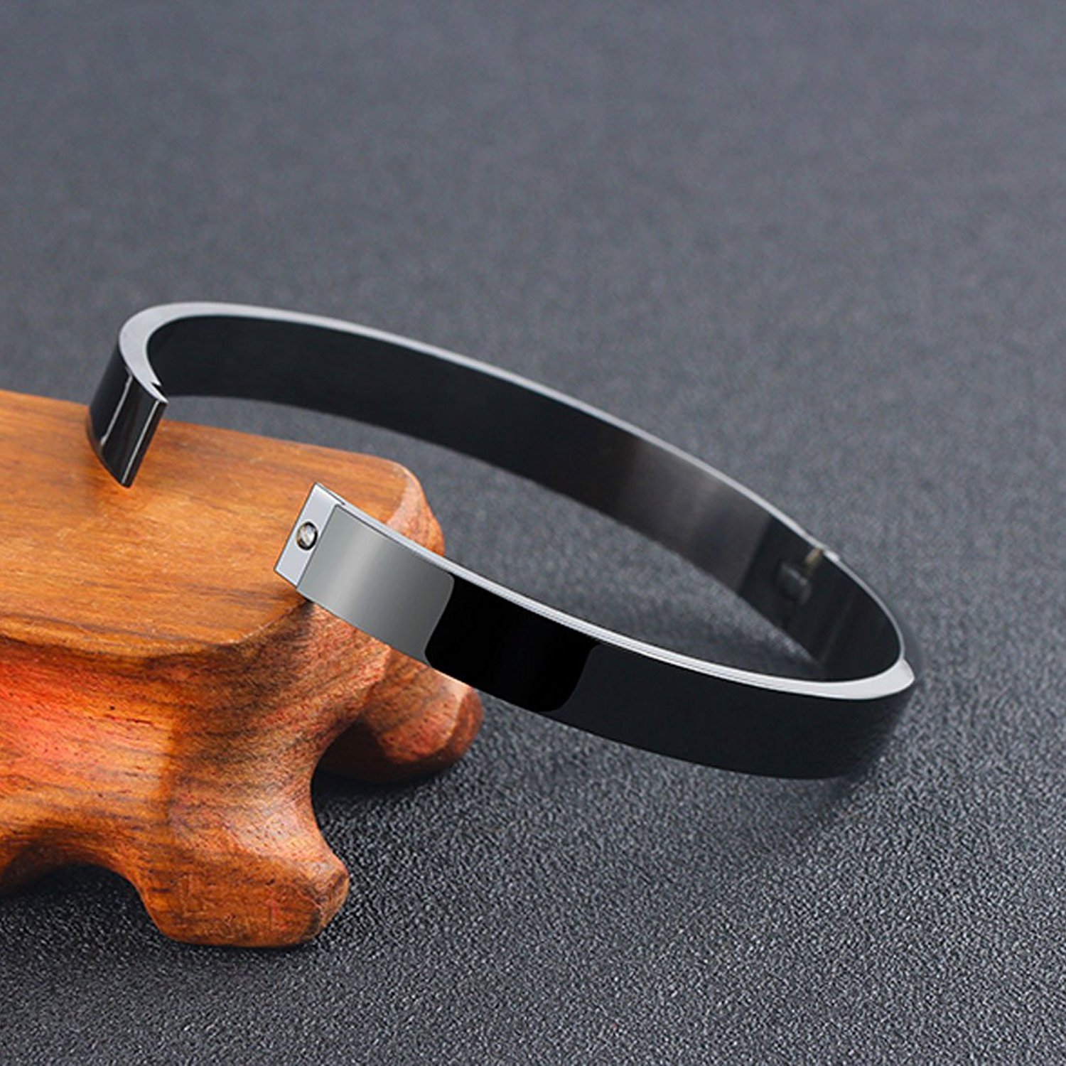 moneekar jewels plain polished stainless steel classical kada bracelets for mens boys