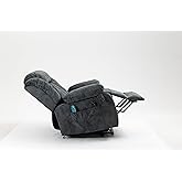 Power Electric Recliner Chair for Living Room and Bedroom, Comfy Reclining Sofa Chair for Adults with Massage & Heating, Lazy Boy Style Recliners for Small Spaces,GrayishBlue
