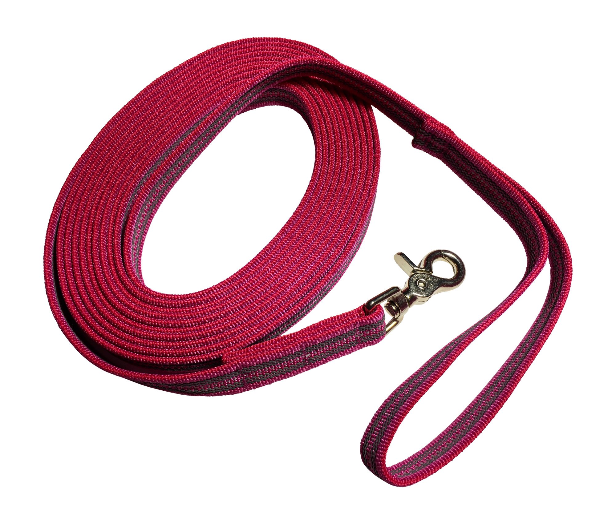 DOGS and MORE – Tracking / Training / Recall Leash = > 5 m with RUBBER and REFLECTIVE treads (with hand loop)