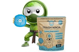 Désodorisant Trash Ninja - Désodorisant adhésif avec charbon actif et parfum océan frais pour cuisine, salle de bain, réfrigé