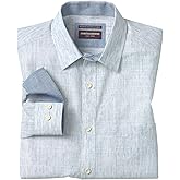 Johnston & Murphy Mens Stripe Slub Linen Shirt