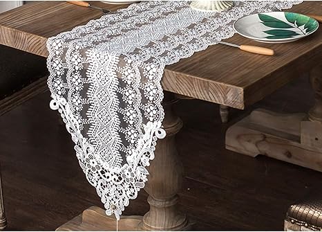 Amazon エレガントなレーステーブルランナー 北欧風 おしゃれ キッチンテーブルランナー 白 ホワイト 1cm テーブルランナー センター 結婚式 パーティー アウトドアアクティビティ テーブルセンター 35 280 テーブルフラグ テーブルランナー オンライン通販