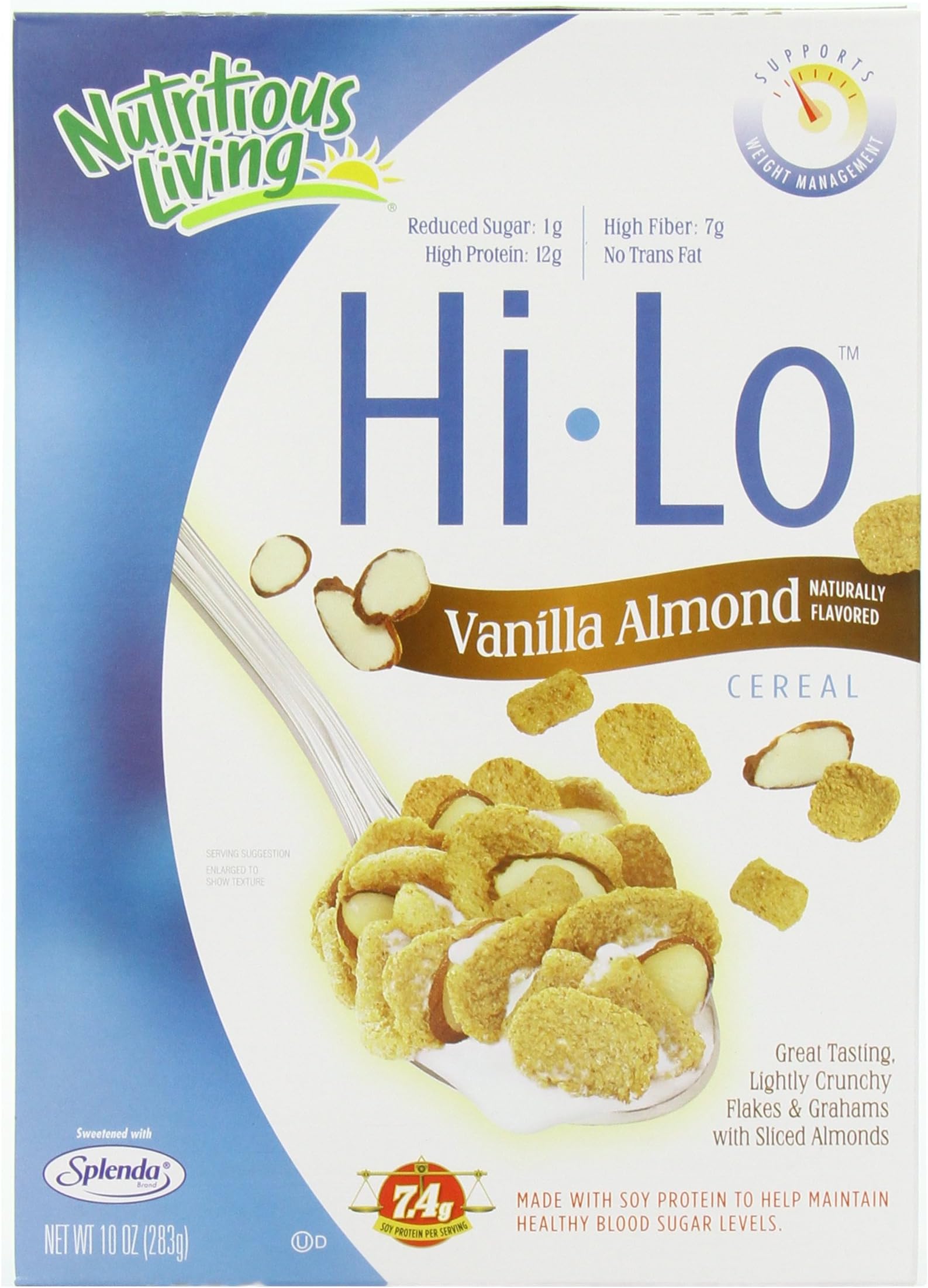Nutritious Living Hi-Lo Cereal, Vanilla Almond, 10-Ounce