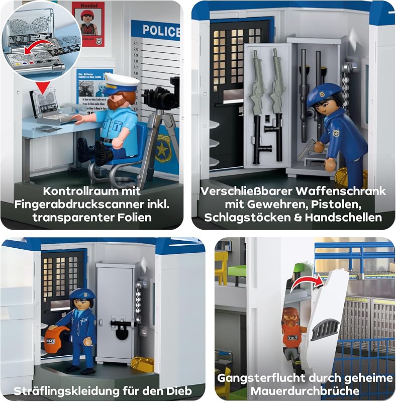 | City Action | Polizei-Kommandozentrale | Polizei-Spielzeug | Abenteuer-Spielzeug für Kinder ab 4 Jahren | Fördert Rollenspiele & Kreativität | Mit Spielfiguren & Zubehör | 71873