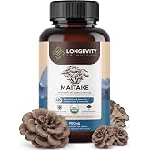 Organic Maitake Mushroom Caps Supplement Extract Grifola Frondosa Fungus | 120 capsules, 40 servings of 900mg. Grifola frondosa fruiting body extract, 30% beta-D-glucans. Supports daily wellness.