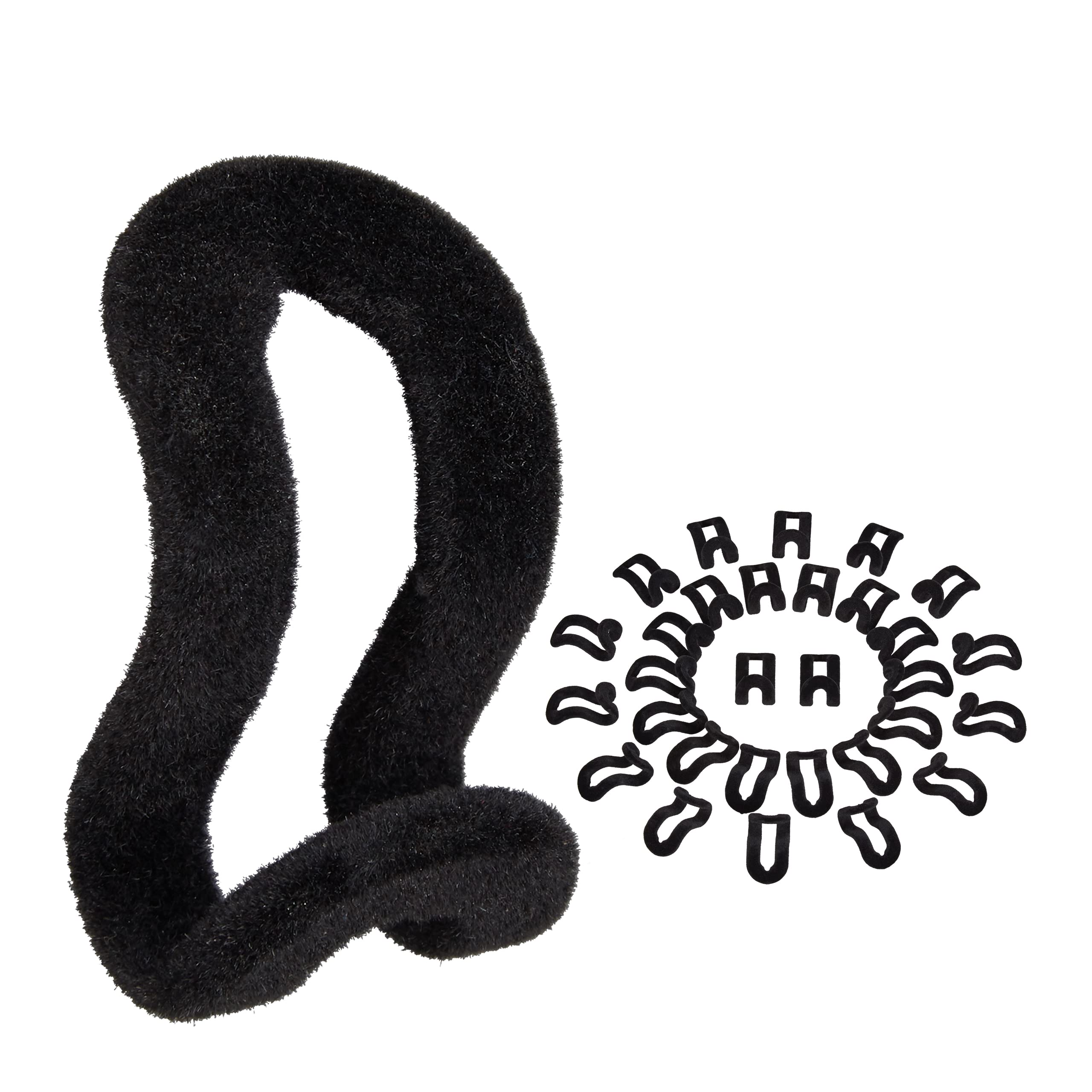 Relaxdays Clothes Set of 30, Velvet Children’s Coat Hanger Hook Organisers, Non-Slip, Plastic, Black, Size