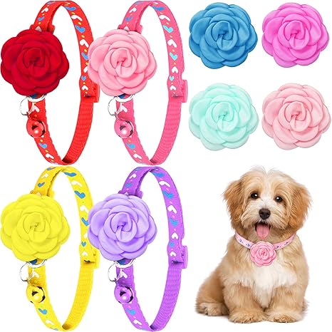 Amazon Com 12 Pieces Dog Collar Flower Set Dog Collar Flowers Accessory Dog Cat Puppy Detachable Flower Bow Tie Collar Decoration Set For Dogs And Cats Summer Day Wearing Pet Supplies